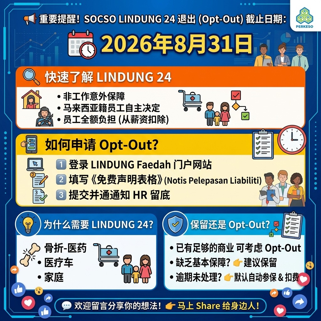 SOCSO LINDUNG 24 (SKBBK) 退出(Opt-Out)截止日期:2026年8月31日!